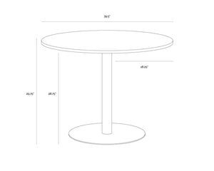 Sunpan ISKA Bistro Table - Elegant Round Marble Top with Polished Stainless Steel Pedestal for Small Spaces 112125