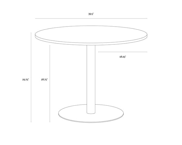 Sunpan ISKA Bistro Table - Elegant Round Marble Top with Polished Stainless Steel Pedestal for Small Spaces 112125
