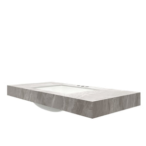 English Elm 48" Muri Spa Inspired Bathroom Vanity Cabinet Plywood Double Door Soft Close Storage Light Gray W2615P405214