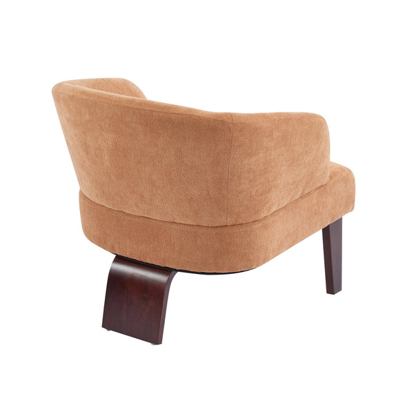 English Elm Christopher Knight Home® - Modern Accent Chair with Curved Round Back and Wooden Legs — Mid-Century Comfort, Compact & Durable Pumpkin Orange N767P266888P