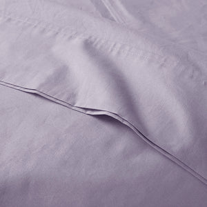 JLA Home Madison Park - 200 Cotton Percale Sheets with Breathable 200TC, Lightly Brushed for Cool, Hotel-Quality Softness and Fit Purple MP20-5396