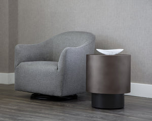Sunpan Bernaby End Table - Elegant Round Design with Hand-Painted Finish, Perfect for Contemporary Spaces Gunmetal