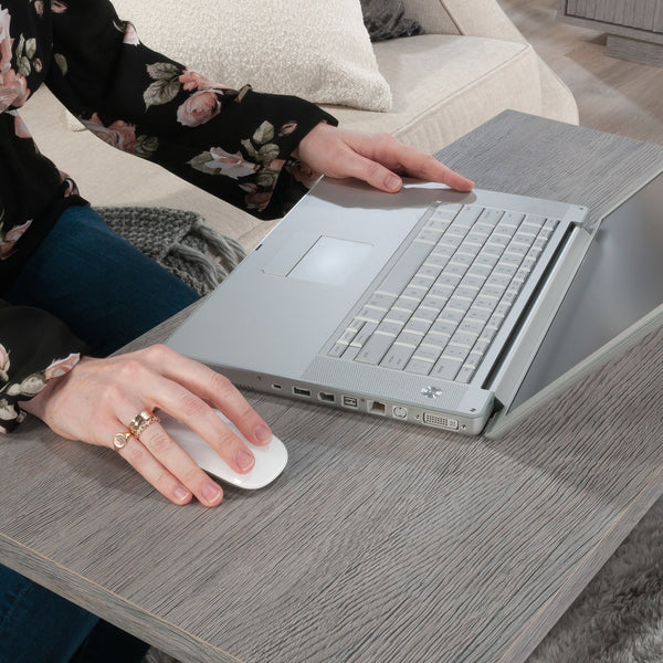 English Elm Lift-Top Coffee Table With Faux Marble Accent | Versatile Storage & Modern Design For Any Space B356P367748