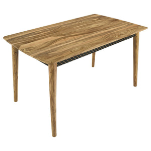 English Elm Memmel Natural Sheesham Counter Height Table with Tapered Legs Mid-Century Style 36"x60" Durable Wood Finish B062P351430