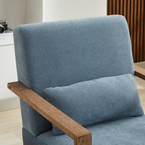 English Elm 29.13"w Boucle Swivel Accent Chair Open Back 360 Rotation Modern Lounge Seating Blue W3188P417950
