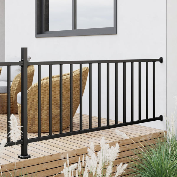 English Elm 32.5 in Powder Coated Steel Stair Railing Kit with Balusters for Indoor Outdoor Use T3210P471629