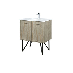 English Elm Rustic Acacia Bath Vanity With White Quartz Top & Chrome Faucet Set - Stylish Storage Solution! B2731P259600-GIGA