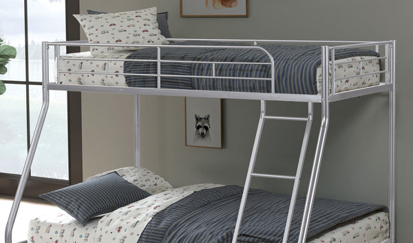 English Elm Twin Arch Slat Bunk Bed with Patented Insert & Lock Joint System — Sturdy Transitional Style, Space-Saving Design Silver 77 L x 14 W x 8 H B2741P347862