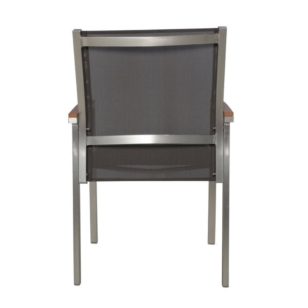 English Elm Luton Outdoor Aluminum Dining Chair with Mesh Seat and Faux Wood Armrests 62760.00