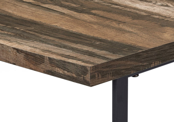 English Elm Computer Desk with Industrial Sawhorse Legs and 4 Open Shelves, 48" Reclaimed Wood-Look Workspace Brown 51 L x 26 W x 5 H B2710P219814