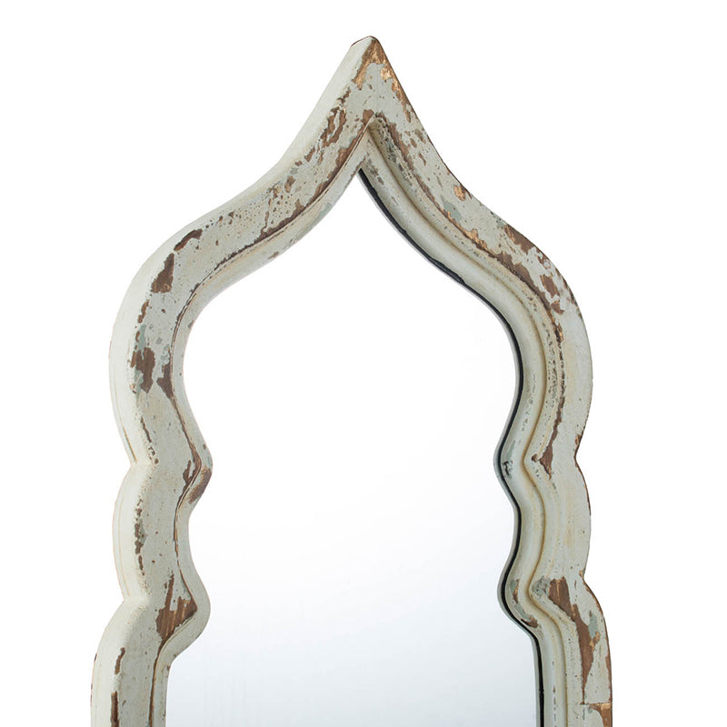 English Elm 19x1.6x73.2" Oversized Full Length Mirror with Crystal-Clear Glass, Vintage White Shabby Chic Frame for Brightening Rooms W2078124333