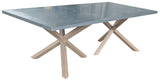 Syracuse Dining Table With Zinc Top and Oak Legs