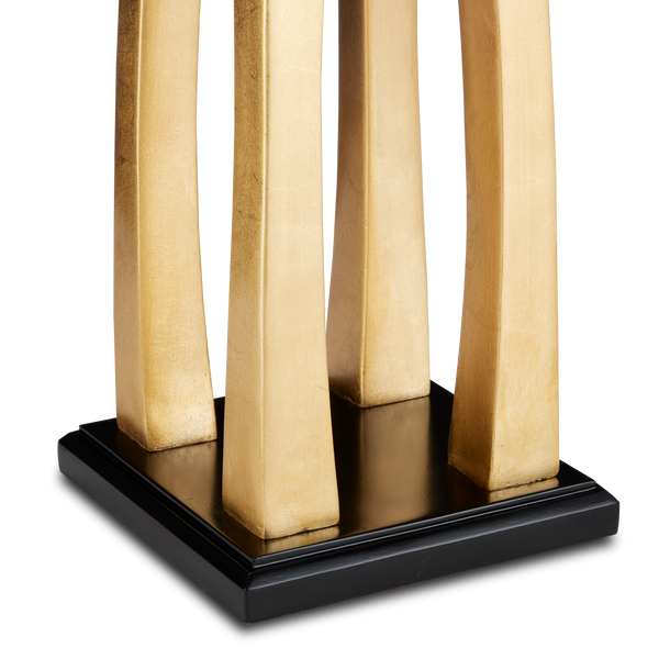 Archway Contemporary Gold Table Lamp with Natural Linen Shade - Stylish Pagoda-Inspired Design