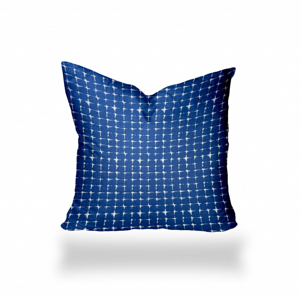 Homeroots 36" X 36" Blue And White Zippered Gingham Throw Indoor Outdoor Pillow Cover  100% Polyester 410197