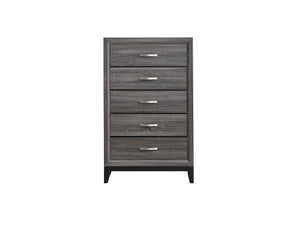 English Elm Glasgow Five-Drawer Chest with Dovetail Construction and Smooth Glides for Ample Organized Storage Gray 49 L x 34 W x 19 H B078P349539