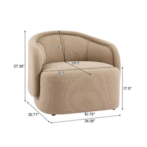 English Elm Amanda Sculptural Boucle Accent Chair Plush Cream Upholstery for Modern Living Spaces Espresso N767P381615E