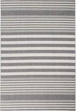 Sams International Marina Hampton Machine Made Polypropylene Stripe  Rug White, Gray 5'3" x 7'6"