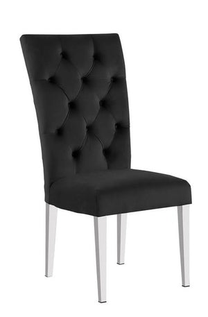 English Elm Modern Velvet Upholstered Dining Chairs Set Of 2 - Chic Chrome Legs, Tufted Comfort For Dining Spaces B011P353106