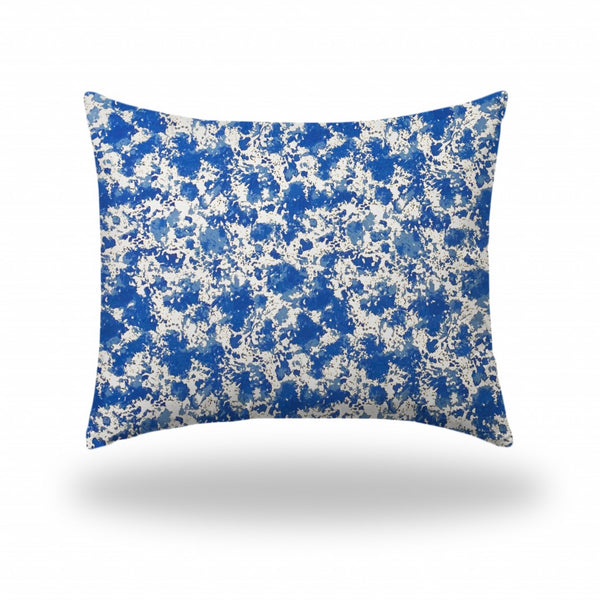 Homeroots 22" X 26" Blue And White Zippered Coastal Lumbar Indoor Outdoor Pillow  100% Polyester 410323