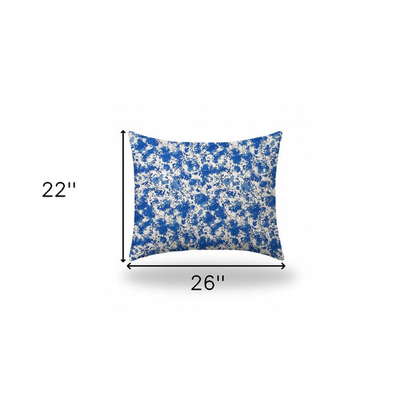 Homeroots 22" X 26" Blue And White Zippered Coastal Lumbar Indoor Outdoor Pillow  100% Polyester 410323