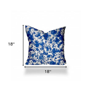 Homeroots 18" X 18" Blue And White Zippered Coastal Throw Indoor Outdoor Pillow  100% Polyester 410353