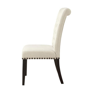 English Elm Set Of 2 Elegant Upholstered Dining Chairs In Beige & Smokey Black – Comfort Meets Style! B016P369245-GIGA