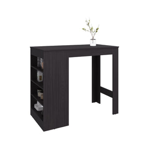 English Elm Norton Matte Black Kitchen Island Table with Four Open Shelves for Counter Height Seating B092P390618