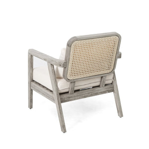 English Elm Outdoor Acacia Wood Club Chair Deep Seating Woven Back Patio Lounge Resort Style N780P171149G