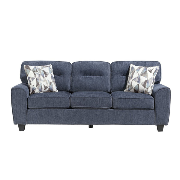 English Elm Contemporary Chenille 3 Piece Sofa Set with Pocket Coil Support and Reversible Cushions Blue B011S02477