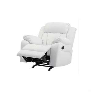 English Elm Elegant PU Recliner Chair with Padded Arms and Compact 41"H x 38"W x 37"D Comfort for Small Spaces White 26 L x 39 W x 30 H B078108394