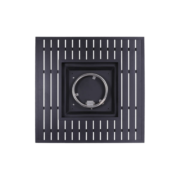 Homeroots 30" Black Square Slat Top Fire Pit Table With Lid   410563