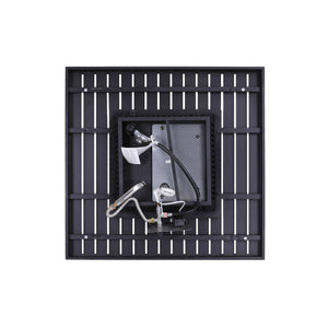 Homeroots 30" Black Square Slat Top Fire Pit Table With Lid   410563