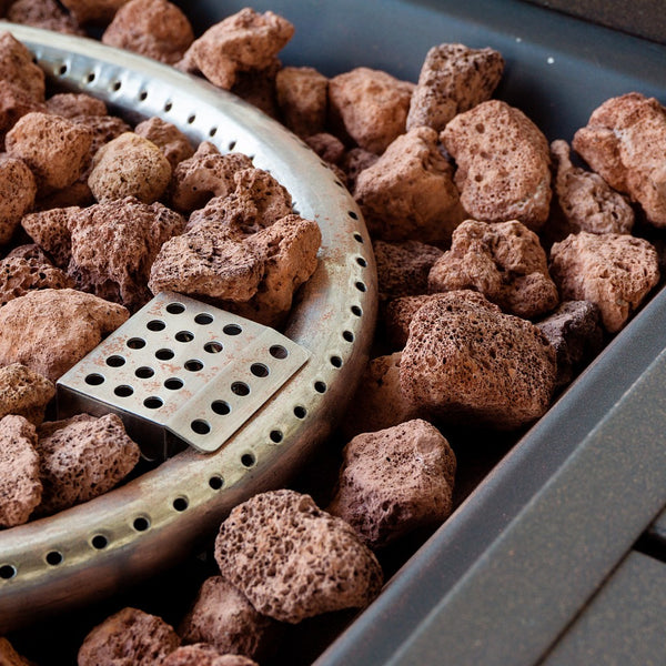 Homeroots 30" Brown Square Slat Top Fire Pit Table With Lid   410564