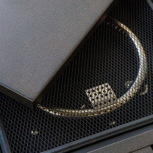 Homeroots 30" Brown Square Slat Top Fire Pit Table With Lid   410564