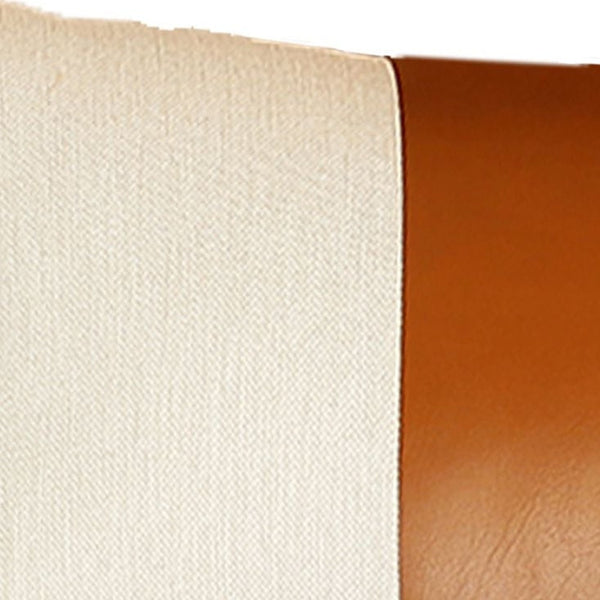 Homeroots Set Of Two 18" X 18" Brown And Ivory Faux Leather Zippered Pillow   410588