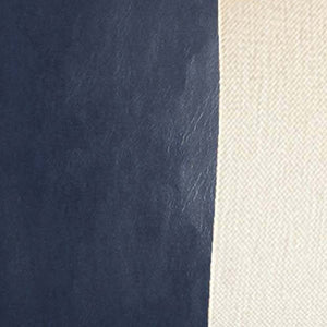 Homeroots Set Of Two 18" X 18" Navy Blue And Ivory Faux Leather Zippered Pillow   410589