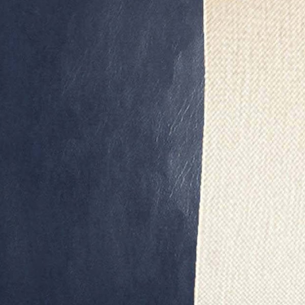 Homeroots Set Of Two 18" X 18" Navy Blue And Ivory Faux Leather Zippered Pillow   410589