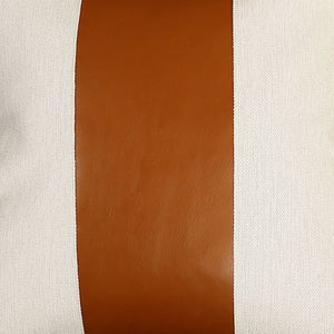 HomeRoots Set of Four 18" Brown and Ivory Faux Leather Throw Pillows for Stylish Comfort in Any Room 410595