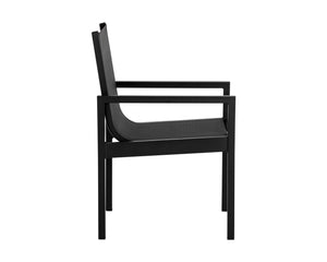 Sunpan Merano Dining Armchair Set of 2 - Modern Design with Durable Aluminum Frame for Stylish Comfort Black