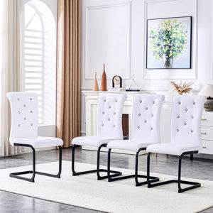 English Elm Set of 2 Glam Faux Alligator Pvc Dining Chairs with Crystal Buckle Bow Legs W3875P371063