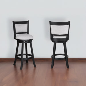 English Elm 2Pc Swivel Pub Stools Set - Stylish Counter Height Chairs With Comfortable Dove Upholstered Seats B011P262367