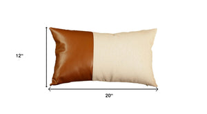 Homeroots Set Of Four 12" X 20" Brown And White Lumbar Throw Pillow   410639