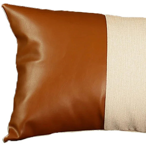 Homeroots Set Of Four 12" X 20" Brown And White Lumbar Throw Pillow   410639