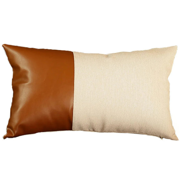 Homeroots Set Of Four 12" X 20" Brown And White Lumbar Throw Pillow   410639