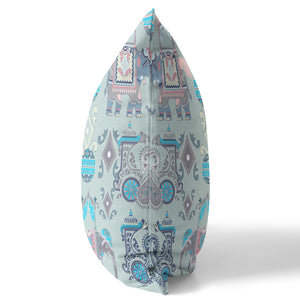 Homeroots 26" Gray Pink Tribal Indoor Outdoor Zip Throw Pillow   410873