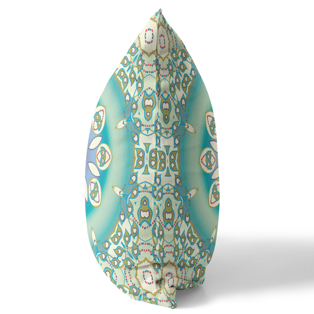 Homeroots 26” Turquoise Olive Jewel Indoor Outdoor Zippered Throw Pillow   410943