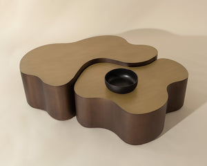 Sunpan Boise Nesting Coffee Tables - Elegant Set of 2 for Modern Living Rooms, Stylish & Functional Design Antique Bronze