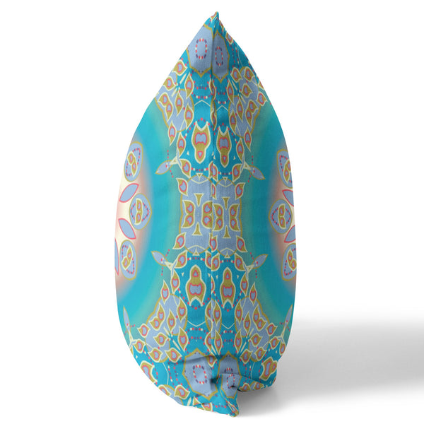 Homeroots 26” Blue Gold Jewel Indoor Outdoor Zippered Throw Pillow   410948