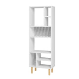 Manhattan Comfort Essex Mid-Century Modern Bookcase White and Zebra 410AMC176