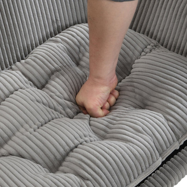 English Elm Elevated Pet Sofa with Corduroy Upholstery Rubberwood Legs and Supportive Foam for Small Dogs Grey N779P395017G